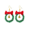 1 Pair Cute Sweet Geometric Christmas Tree Santa Claus Enamel Zinc Alloy Drop Earrings