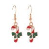 1 Pair Cute Sweet Geometric Christmas Tree Santa Claus Enamel Zinc Alloy Drop Earrings