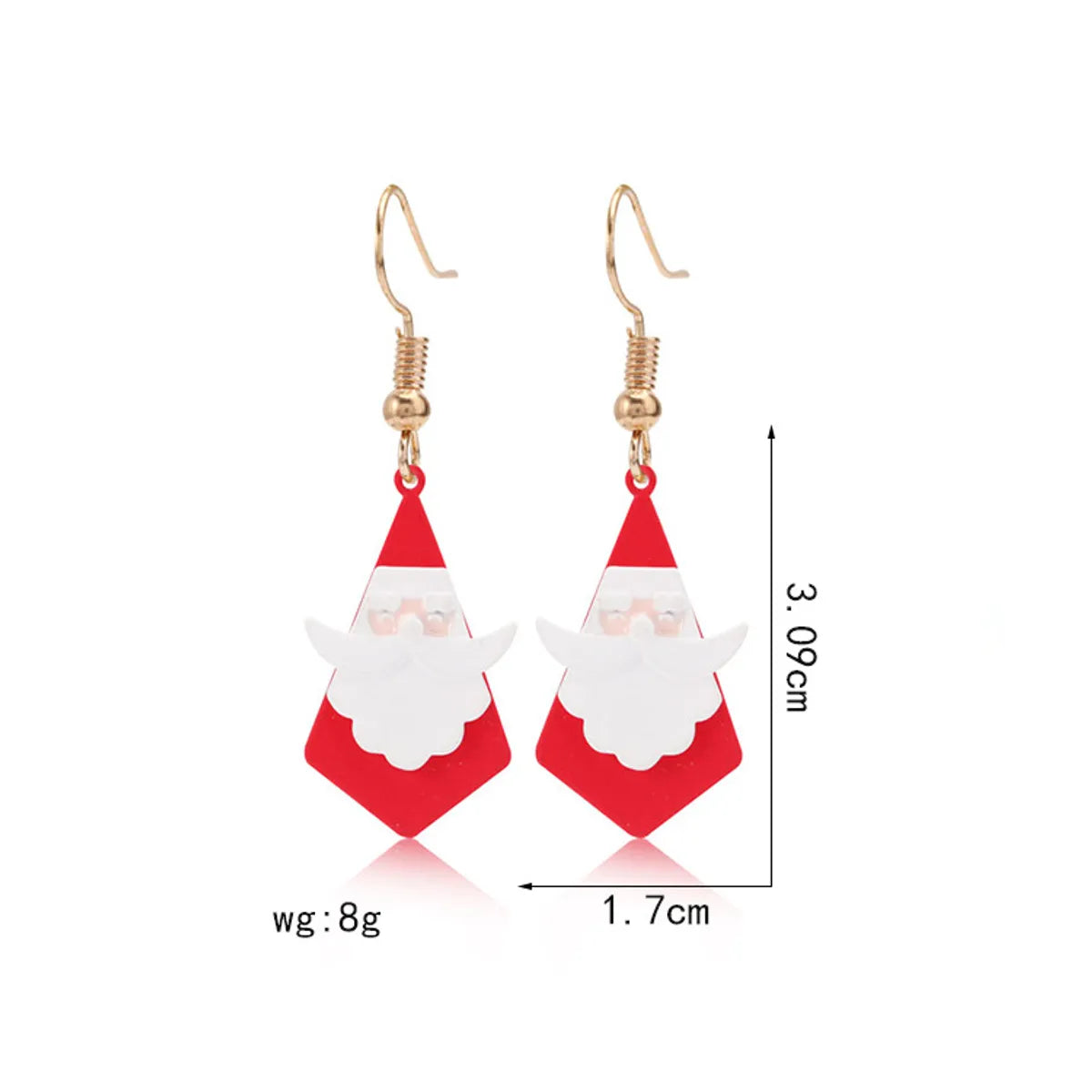 1 Pair Cute Sweet Geometric Christmas Tree Santa Claus Enamel Zinc Alloy Drop Earrings