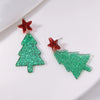 1 Pair Cute Sweet Geometric Christmas Tree Santa Claus Enamel Zinc Alloy Drop Earrings