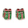 1 Pair Cute Sweet Geometric Christmas Tree Santa Claus Enamel Zinc Alloy Drop Earrings