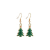 1 Pair Cute Sweet Geometric Christmas Tree Santa Claus Enamel Zinc Alloy Drop Earrings