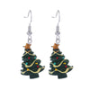 1 Pair Cute Sweet Geometric Christmas Tree Santa Claus Enamel Zinc Alloy Drop Earrings