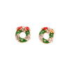 1 Pair Cute Sweet Geometric Christmas Tree Santa Claus Enamel Zinc Alloy Drop Earrings