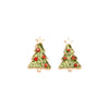 1 Pair Cute Sweet Geometric Christmas Tree Santa Claus Enamel Zinc Alloy Drop Earrings