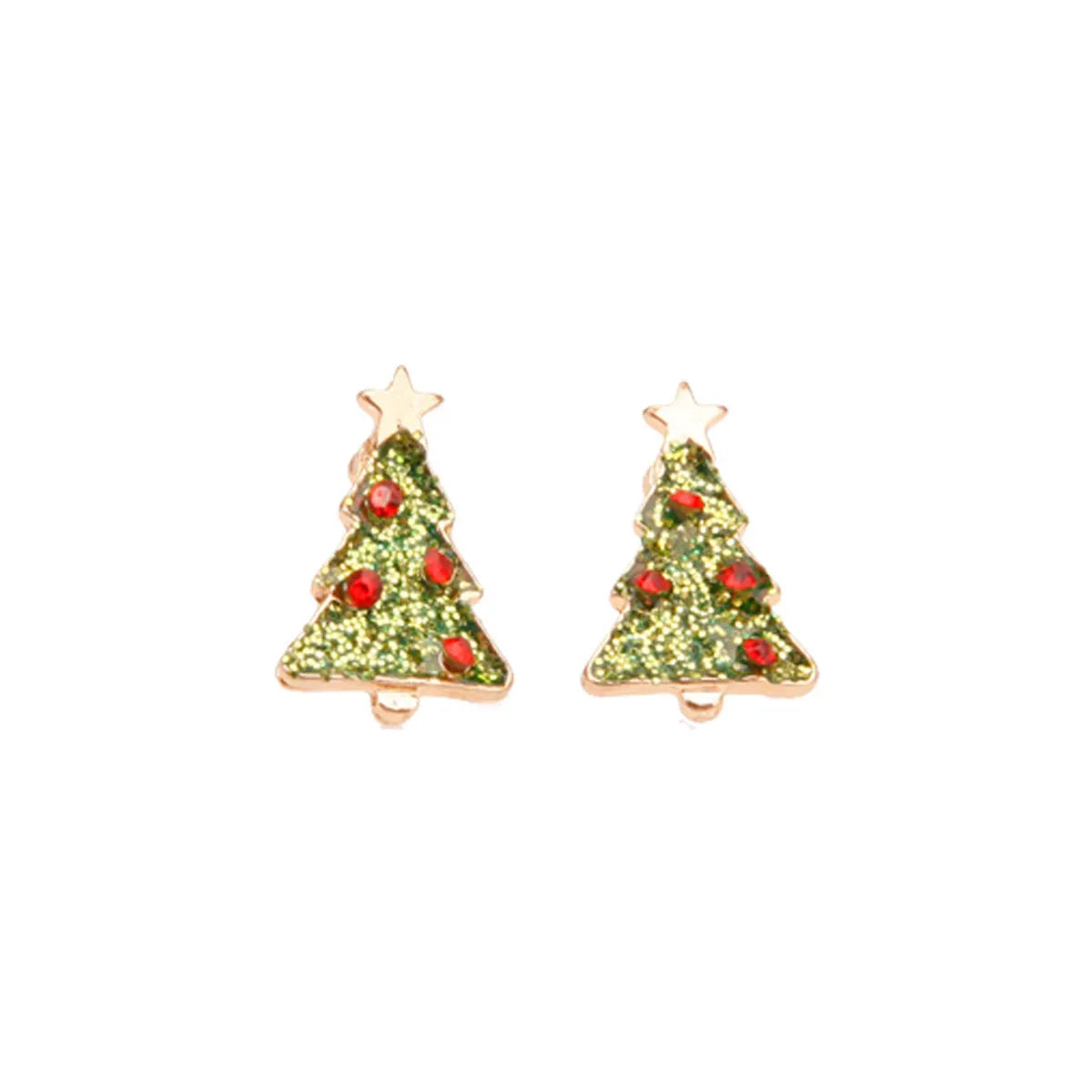 1 Pair Cute Sweet Geometric Christmas Tree Santa Claus Enamel Zinc Alloy Drop Earrings