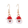 1 Pair Cute Sweet Geometric Christmas Tree Santa Claus Enamel Zinc Alloy Drop Earrings