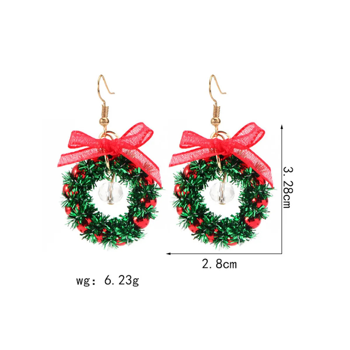 1 Pair Cute Sweet Geometric Christmas Tree Santa Claus Enamel Zinc Alloy Drop Earrings