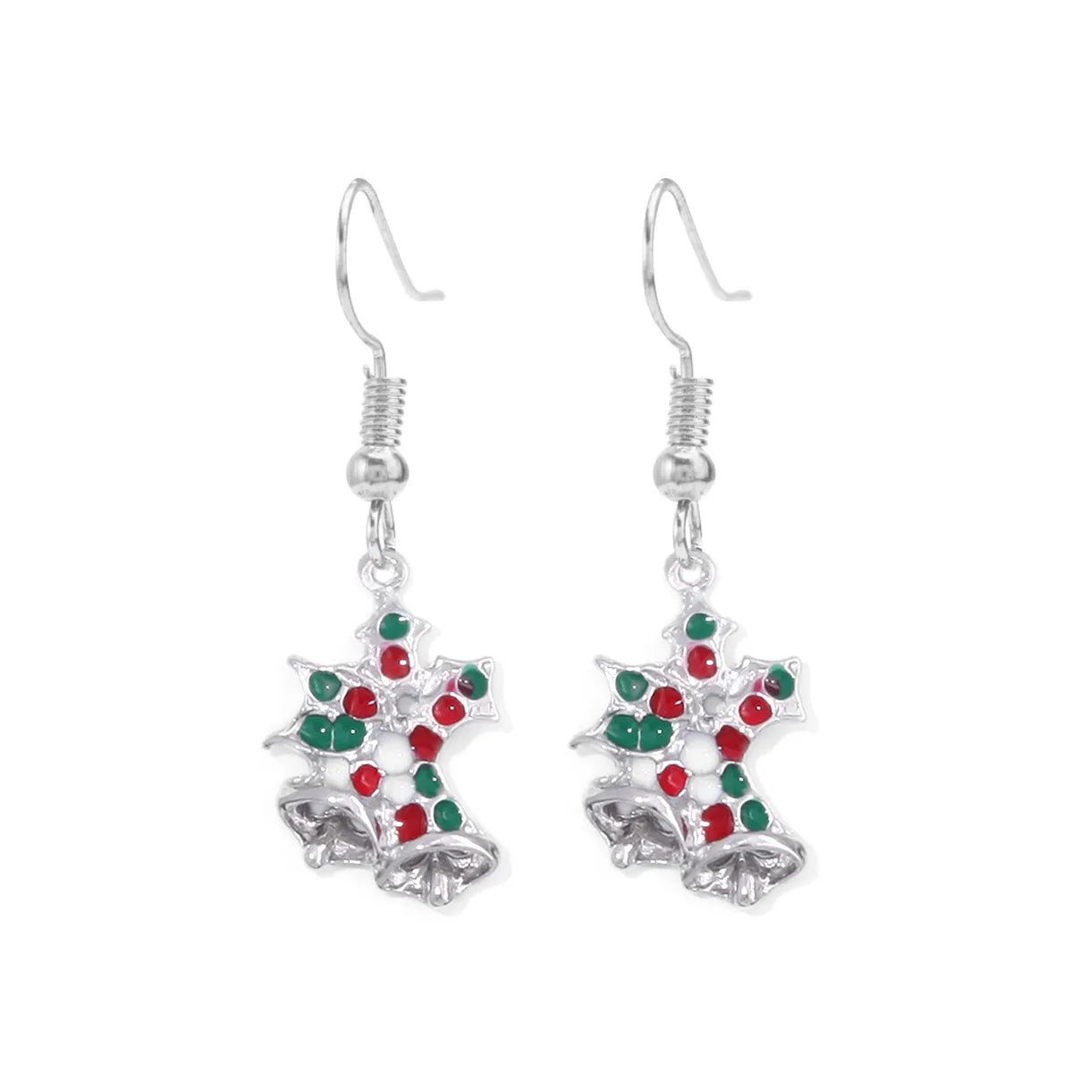 1 Pair Cute Sweet Geometric Christmas Tree Santa Claus Enamel Zinc Alloy Drop Earrings