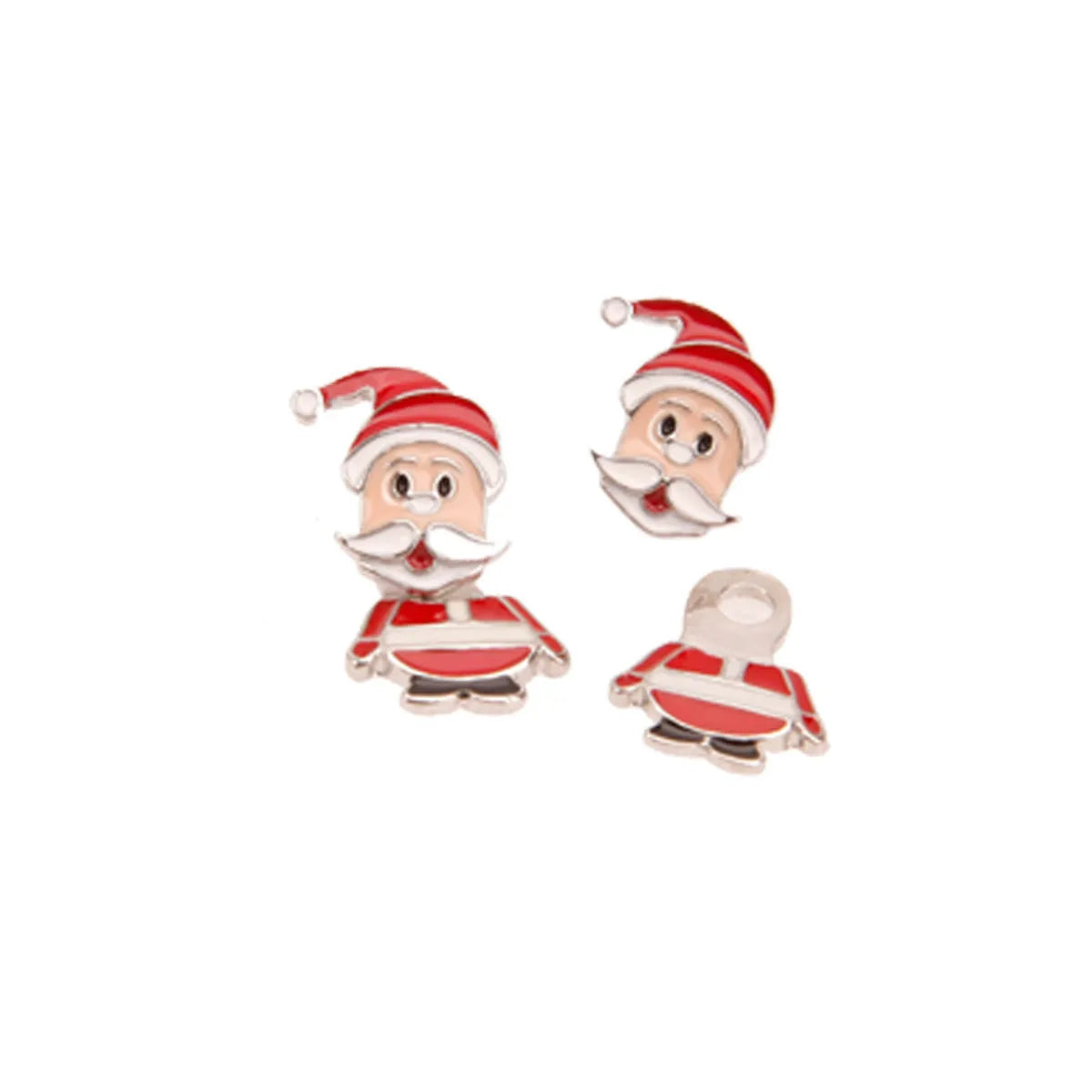 1 Pair Cute Sweet Geometric Christmas Tree Santa Claus Enamel Zinc Alloy Drop Earrings