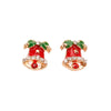 1 Pair Cute Sweet Geometric Christmas Tree Santa Claus Enamel Zinc Alloy Drop Earrings