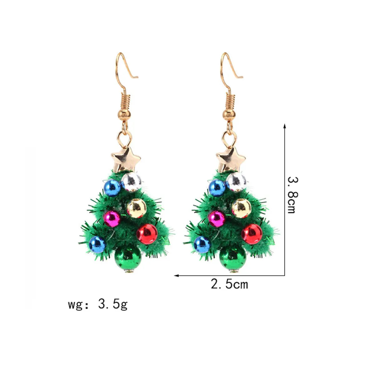 1 Pair Cute Sweet Geometric Christmas Tree Santa Claus Enamel Zinc Alloy Drop Earrings