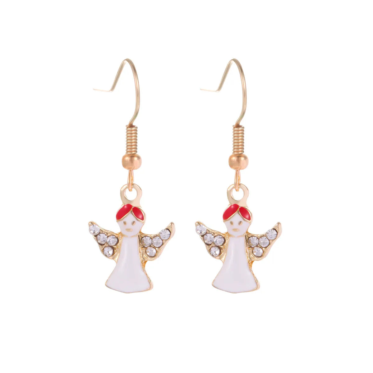 1 Pair Cute Sweet Geometric Christmas Tree Santa Claus Enamel Zinc Alloy Drop Earrings