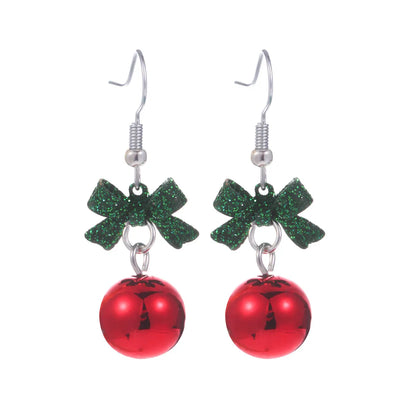 1 Pair Cute Sweet Geometric Christmas Tree Santa Claus Enamel Zinc Alloy Drop Earrings