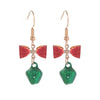 1 Pair Cute Sweet Geometric Christmas Tree Santa Claus Enamel Zinc Alloy Drop Earrings