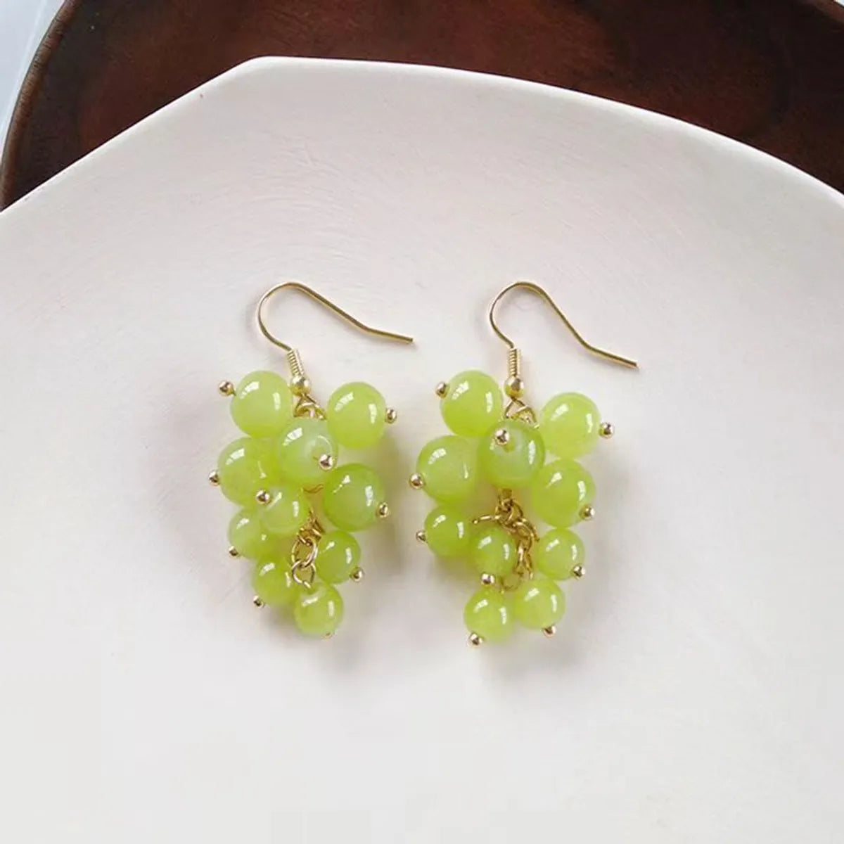 1 Pair Cute Sweet Grape Plating Alloy Gold Plated Drop Earrings