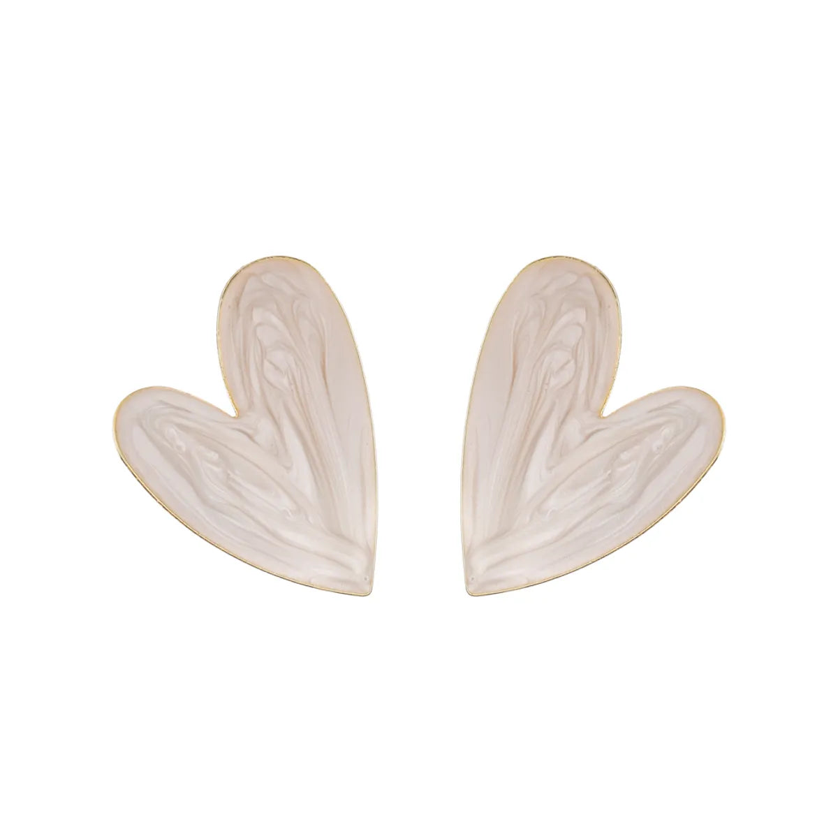 1 Pair Cute Sweet Heart Shape Drip Glazed Alloy 14K Gold Plated Ear Studs