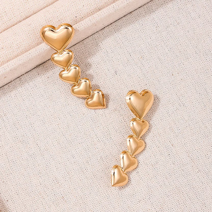 1 Pair Cute Sweet Heart Shape Ferroalloy Ear Studs