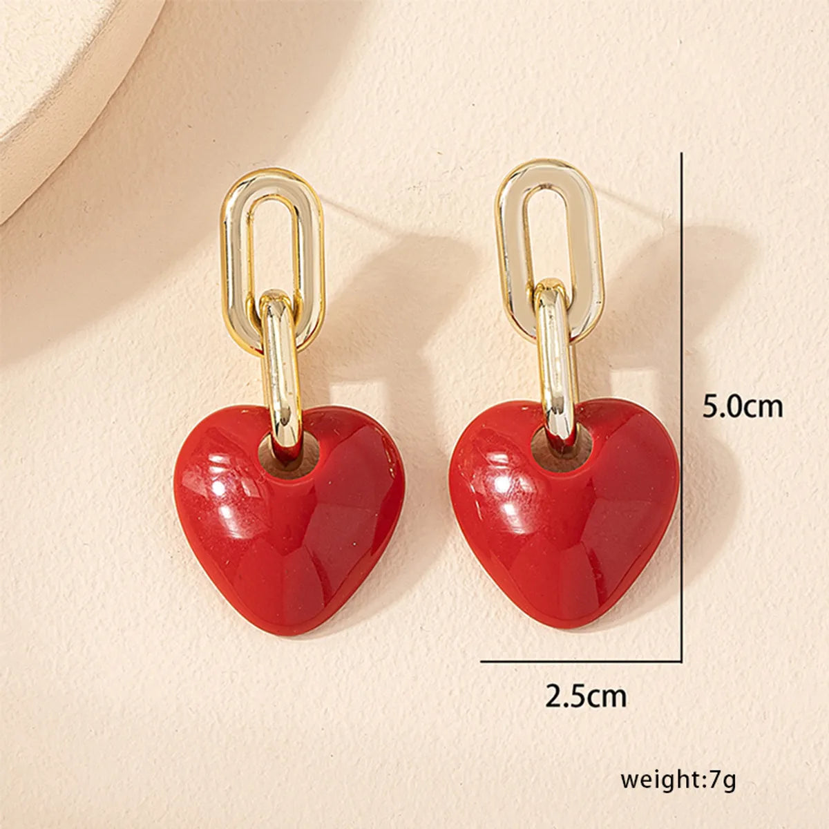 1 Pair Cute Sweet Heart Shape Plastic Drop Earrings