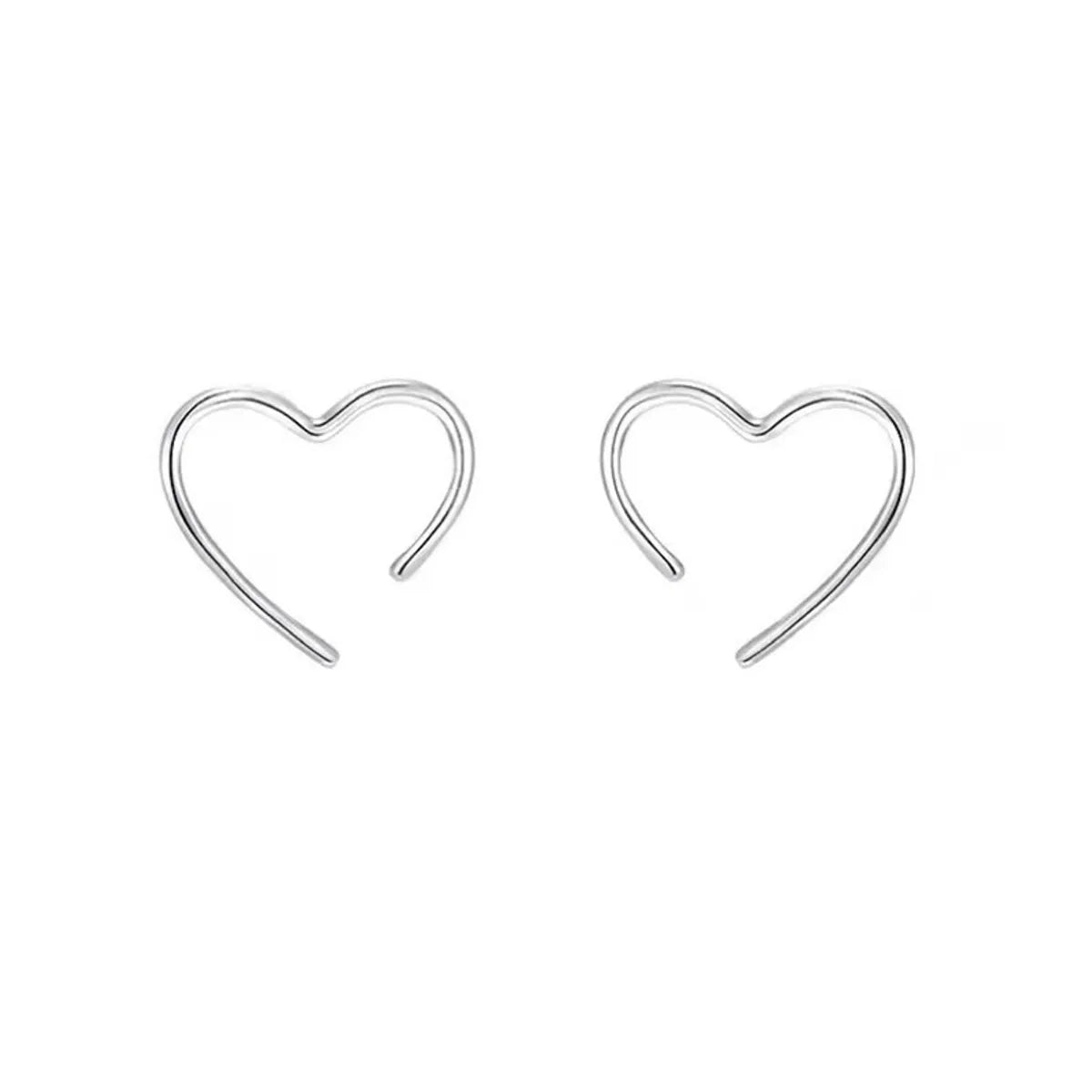 1 Pair Cute Sweet Heart Shape Plating Alloy Ear Studs