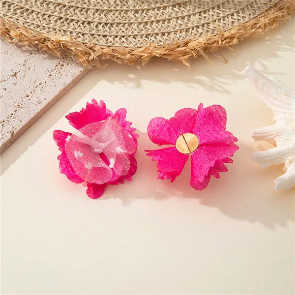 1 Pair Cute Sweet Pastoral Flower Flowers Synthetic Fibre Ear Studs