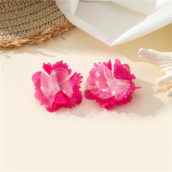 1 Pair Cute Sweet Pastoral Flower Flowers Synthetic Fibre Ear Studs