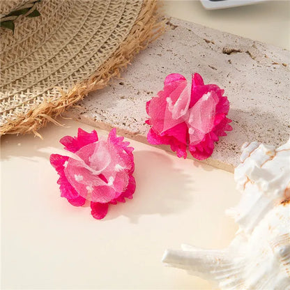 1 Pair Cute Sweet Pastoral Flower Flowers Synthetic Fibre Ear Studs