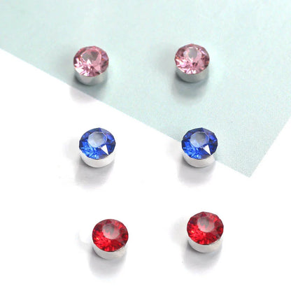 1 Pair Cute Sweet Round Three-Dimensional Inlay Alloy Rhinestones Ear Cuffs