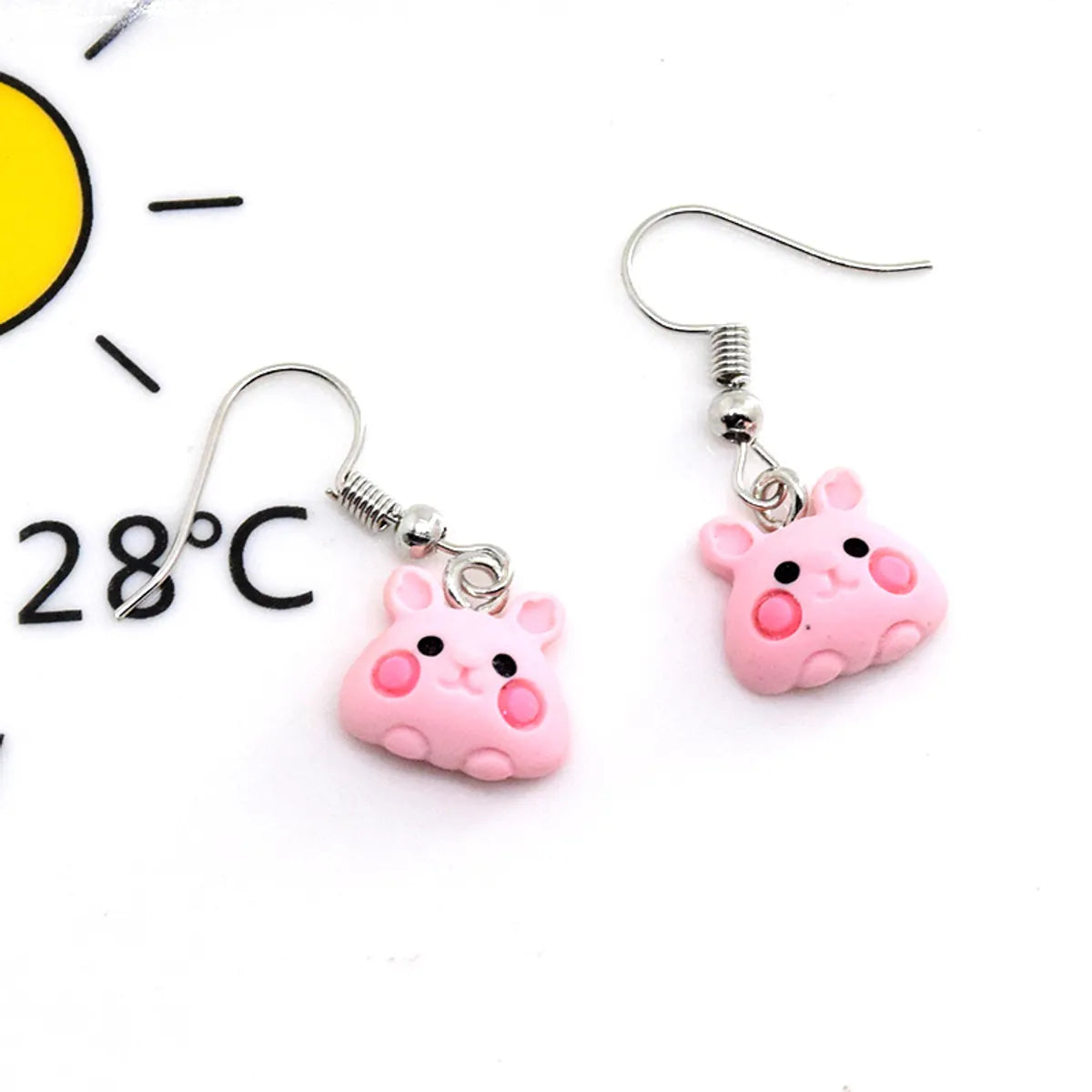 1 Pair Cute Sweet Simple Style Animal Resin Drop Earrings