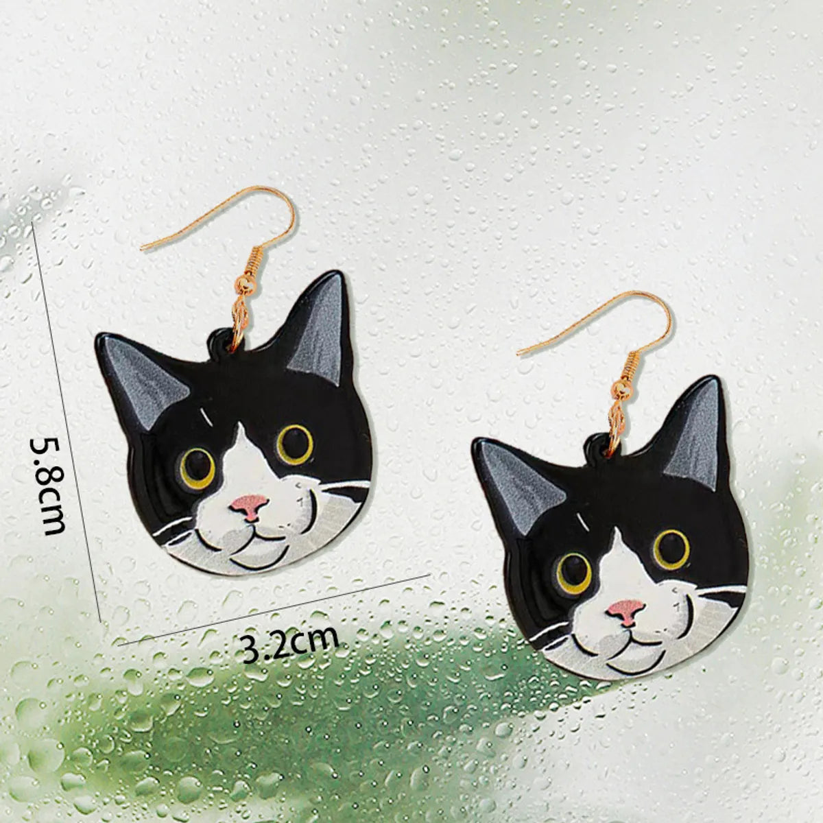 1 Pair Cute Sweet Simple Style Cat Arylic Drop Earrings