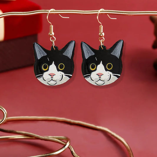 1 Pair Cute Sweet Simple Style Cat Arylic Drop Earrings