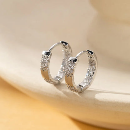 1 Pair Cute Sweet Simple Style Circle Plating Inlay Copper Zircon Hoop Earrings