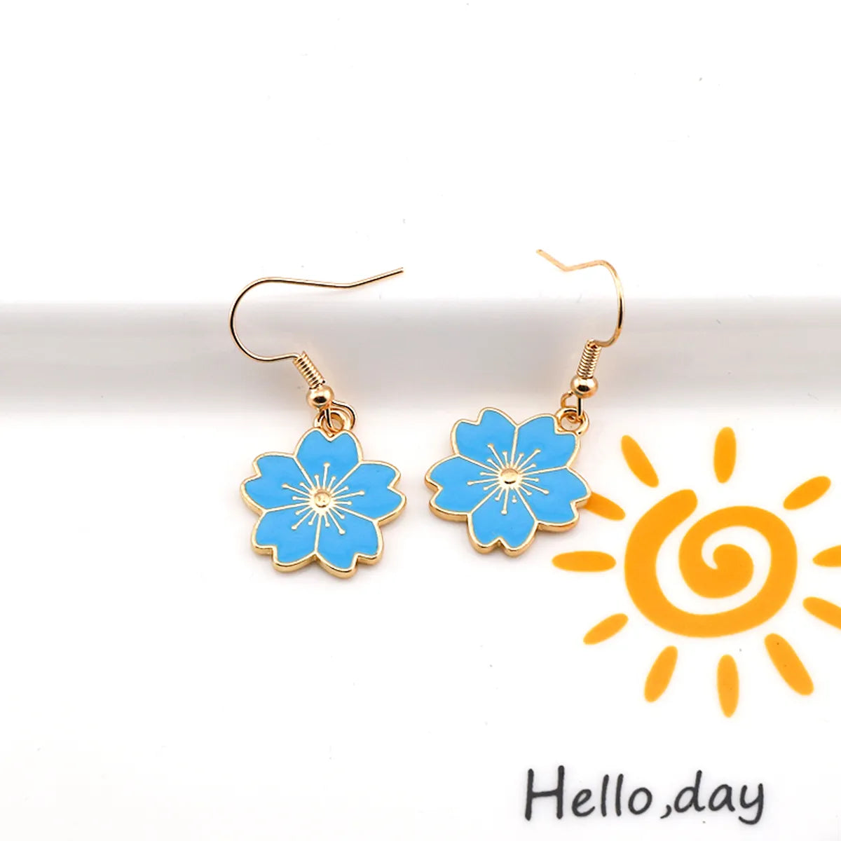 1 Pair Cute Sweet Simple Style Flower Alloy Drop Earrings