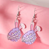 1 Pair Cute Vacation Bridal Animal Letter Tassel Arylic Silver Plated Drop Earrings