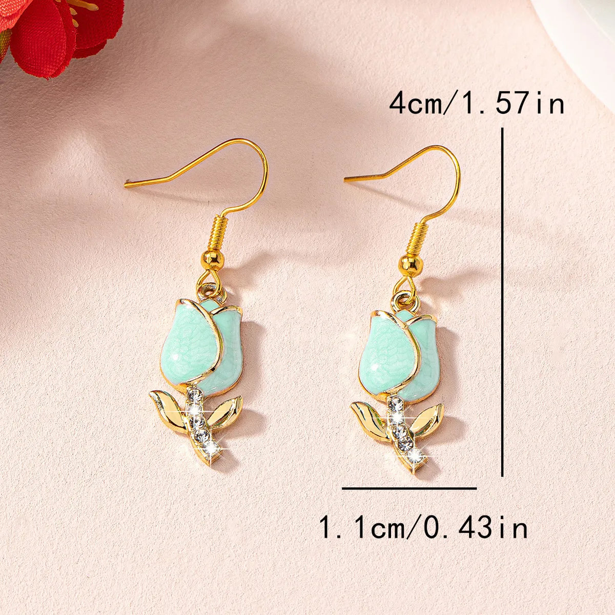 1 Pair Cute Vacation Flower Zinc Alloy Drop Earrings