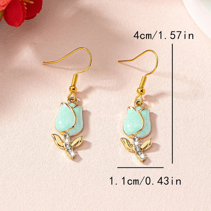 1 Pair Cute Vacation Flower Zinc Alloy Drop Earrings