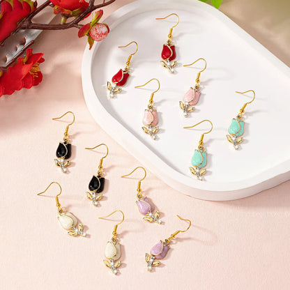 1 Pair Cute Vacation Flower Zinc Alloy Drop Earrings