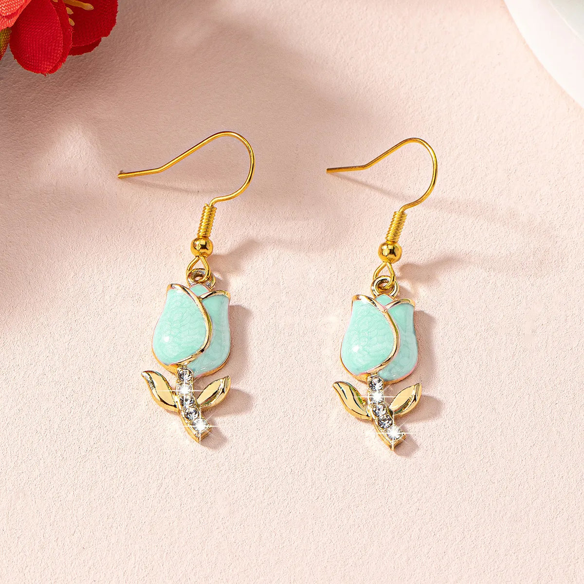 1 Pair Cute Vacation Flower Zinc Alloy Drop Earrings