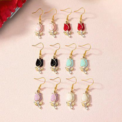 1 Pair Cute Vacation Flower Zinc Alloy Drop Earrings