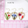 1 Pair Cute Vacation Simple Style Heart Shape Flower Epoxy Inlay Resin Rhinestones Drop Earrings
