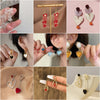 1 Pair Cute Vintage Style Sweet Heart Shape Bow Knot Enamel Plating Arylic Alloy Drop Earrings