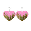 1 Pair Cute Vintage Style Sweet Heart Shape Bow Knot Enamel Plating Arylic Alloy Drop Earrings