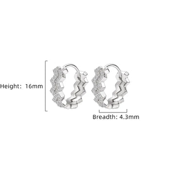 1 Pair Elegant Basic Classic Style Round Polishing Plating Inlay Sterling Silver Zircon White Gold Plated Earrings