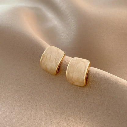 1 Pair Elegant Basic Simple Style Geometric Enamel Alloy Ear Studs