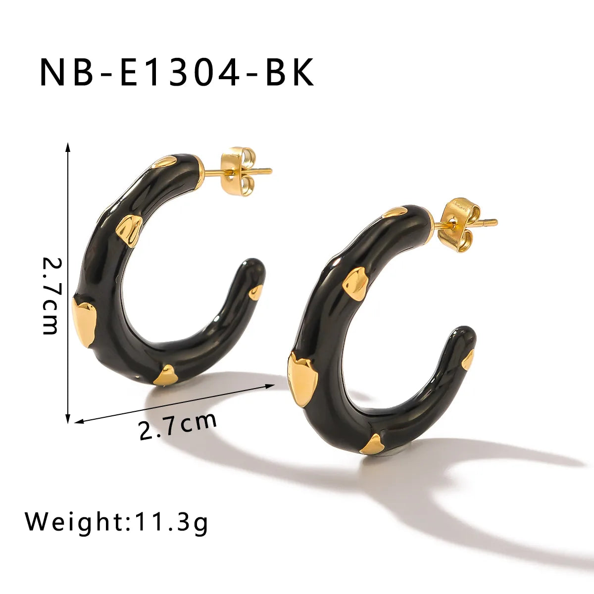 1 Pair Elegant Beach C Shape Heart Shape Plating 304 Stainless Steel 18K Gold Plated Ear Studs