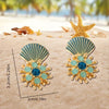 1 Pair Elegant Beach Shell Acrylic Zinc Alloy Drop Earrings