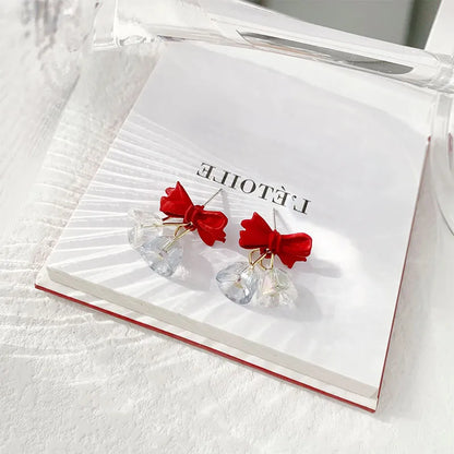 1 Pair Elegant Bow Knot Alloy Drop Earrings