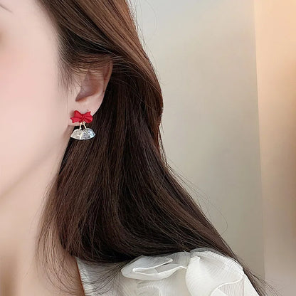 1 Pair Elegant Bow Knot Alloy Drop Earrings