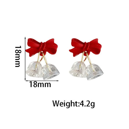 1 Pair Elegant Bow Knot Alloy Drop Earrings