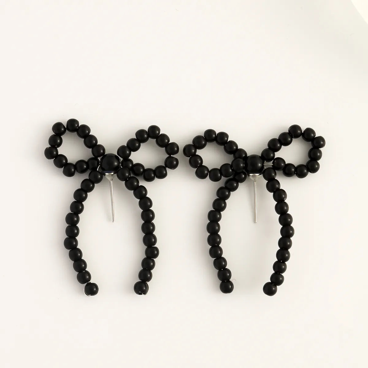 1 Pair Elegant Bow Knot Beaded Plating Artificial Pearl Alloy Ear Studs